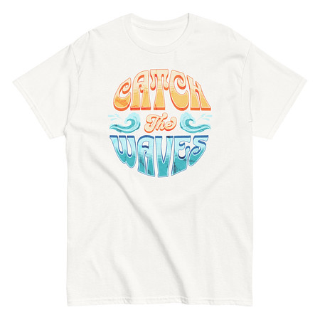 [ID: 438-G343] Catch the Waves - Beach Vibe Unisex Classic Tee