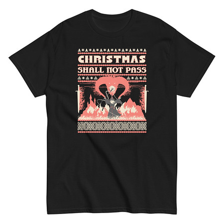 [ID: 438-G375] Christmas Shall Not Pass - Flaming Wizard Unisex Classic Tee