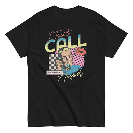[ID: 438-G383] Classic Retro Illustrative Portrait Men Calling Unisex Classic Tee