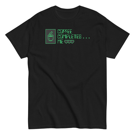 [ID: 438-G397] Coffee Completes Me - Neon Heart Unisex Classic Tee