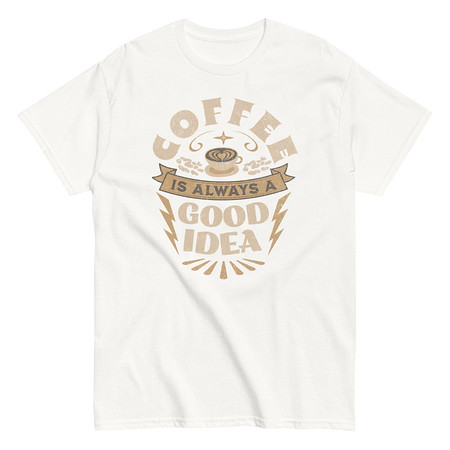 [ID: 438-G401] Coffee is always a good idea - Lightning Bolt Unisex Classic Tee