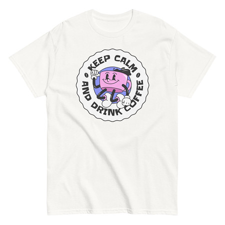 [ID: 438-G409] Colorful Fun Retro Style Coffee Quote Unisex Classic Tee