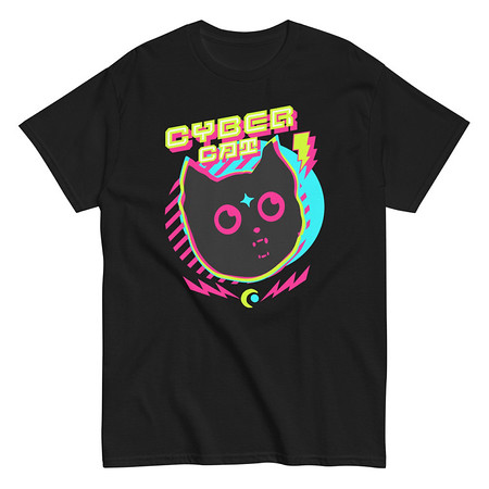 [ID: 438-G456] Cyber Cat - Neon Color Unisex Classic Tee