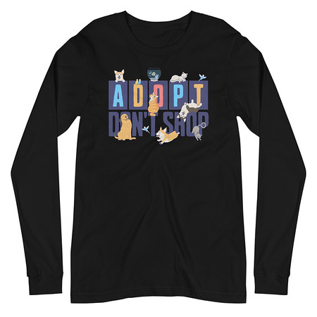 [ID: 356-G23] Adopt a Pet - Cute Animal Unisex Long Sleeve Tee