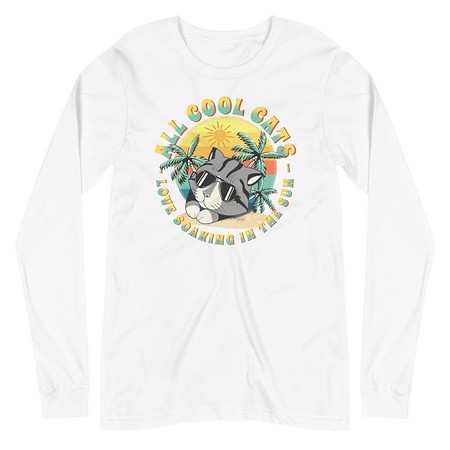 [ID: 356-G43] All Cool Cats - Sunset Beach Unisex Long Sleeve Tee