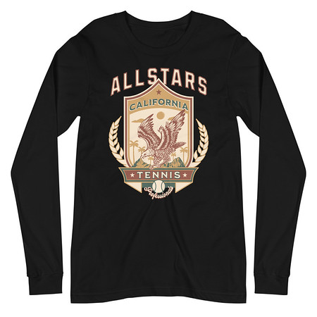 [ID: 356-G46] All Stars Tennis - Eagle Badge Unisex Long Sleeve Tee