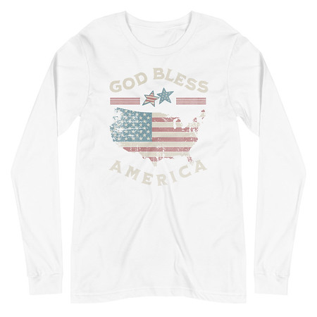 [ID: 356-G60] America - Land Of The Free Unisex Long Sleeve Tee