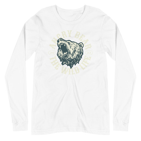 [ID: 356-G83] Angry Bear - Wild Life Animal Unisex Long Sleeve Tee