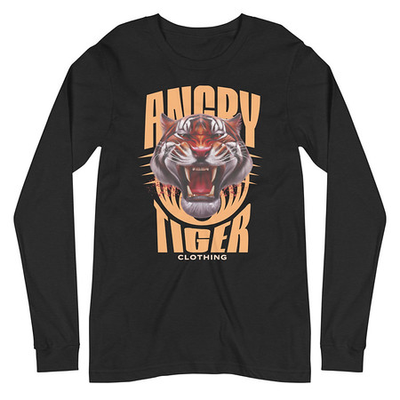 [ID: 356-G85] Angry Tiger - AI Unisex Long Sleeve Tee