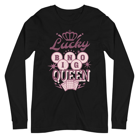 [ID: 356-G209] Bingo Queen - Retro Crown Unisex Long Sleeve Tee