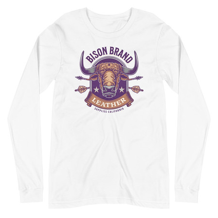 [ID: 356-G211] Bison Brand Leather - Animal Unisex Long Sleeve Tee