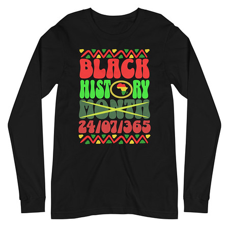 [ID: 356-G223] Black History Month Unisex Long Sleeve Tee