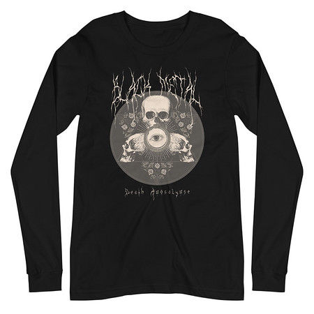 [ID: 356-G228] Black Metal - Hardcore skull theme design Unisex Long Sleeve Tee