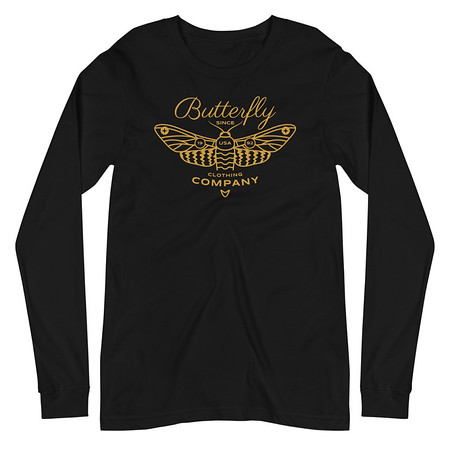 [ID: 356-G240] Blue Butterfly - Minimal Unisex Long Sleeve Tee
