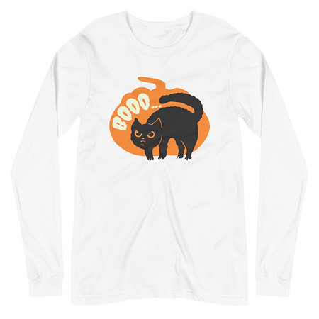 [ID: 356-G251] Boo - Scay Cute Cat Unisex Long Sleeve Tee