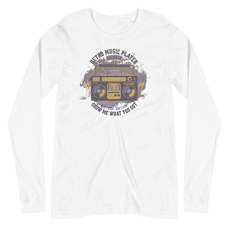 [ID: 356-G253] Boombox Music Player - Retro Unisex Long Sleeve Tee