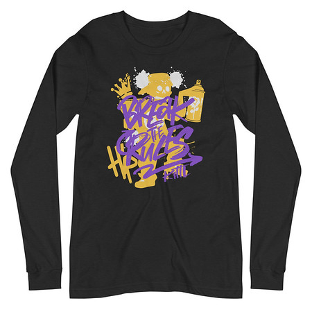 [ID: 356-G282] Break the Rules Graffiti - Spray Paint Unisex Long Sleeve Tee