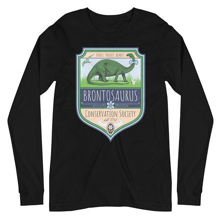 [ID: 356-G288] Brontosaurus Conservation Society Unisex Long Sleeve Tee