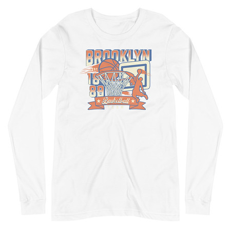 [ID: 356-G290] Brooklyn Basketball Team - Athletic Sports Unisex Long Sleeve Tee