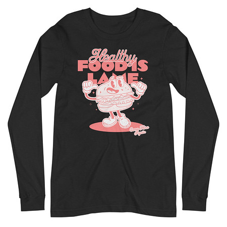 [ID: 356-G296] Burger Mascot Unisex Long Sleeve Tee