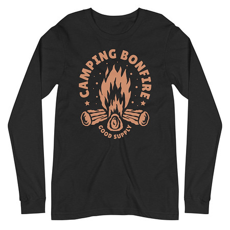 [ID: 356-G324] Camping Bonfire - Firewood Unisex Long Sleeve Tee