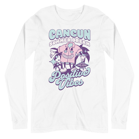 [ID: 356-G330] Cancun Positive Vibes Unisex Long Sleeve Tee
