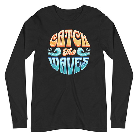 [ID: 356-G343] Catch the Waves - Beach Vibe Unisex Long Sleeve Tee