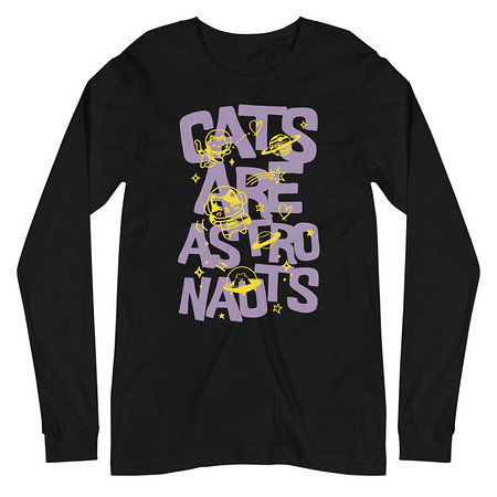 [ID: 356-G346] Cats are Astronauts Unisex Long Sleeve Tee