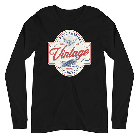 [ID: 356-G379] Classic American Motorcyles - Vintage Unisex Long Sleeve Tee