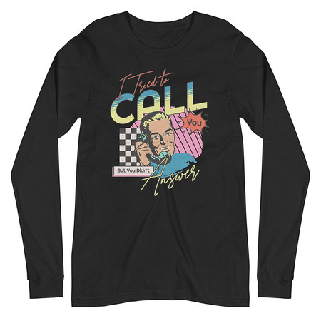 [ID: 356-G383] Classic Retro Illustrative Portrait Men Calling Unisex Long Sleeve Tee