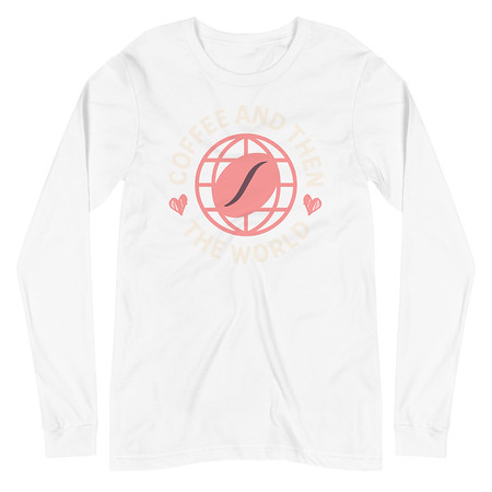 [ID: 356-G393] Coffee and Then The World - Earth Unisex Long Sleeve Tee