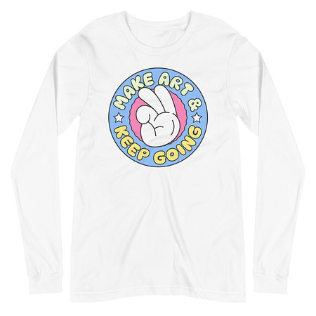 [ID: 356-G408] Colorful Fun Retro Style Badge Unisex Long Sleeve Tee