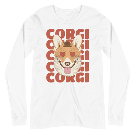 [ID: 356-G421] Corgi Loves - Cute Dog Unisex Long Sleeve Tee