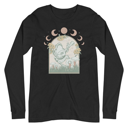 [ID: 356-G426] Cottagecore Frog Botanical Unisex Long Sleeve Tee