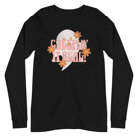 [ID: 356-G436] Creepin' It Real - Halloween Unisex Long Sleeve Tee