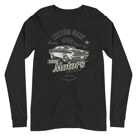 [ID: 356-G444] Custom Made Adventures Motors Old School Unisex Long Sleeve Tee