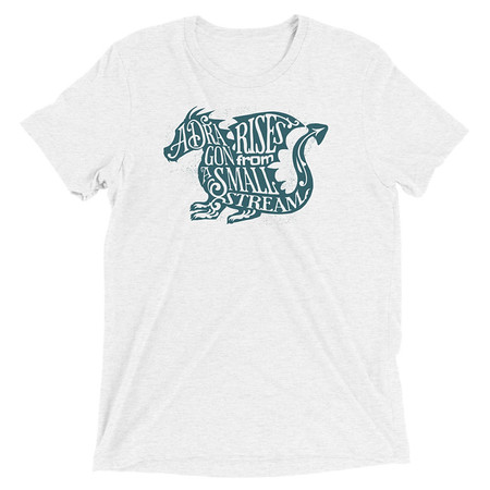 [ID: 162-G16] A Dragon Rises - Typographic Lettering Unisex Tri-Blend T-Shirt