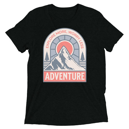 [ID: 162-G25] Adventure - Mountain Climbing Unisex Tri-Blend T-Shirt