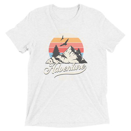 [ID: 162-G27] Adventure Await - Wilderness Camping Unisex Tri-Blend T-Shirt