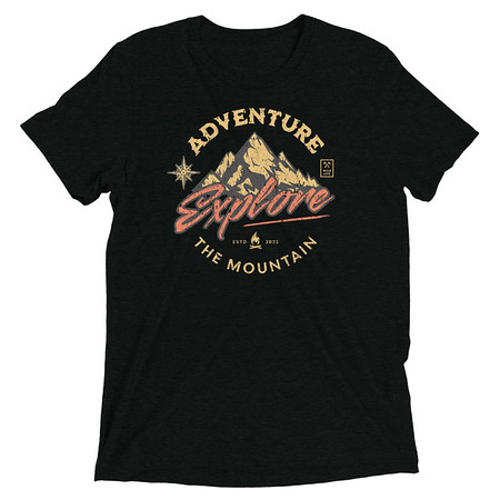[ID: 162-G30] Adventure Explore The Mountain Unisex Tri-Blend T-Shirt