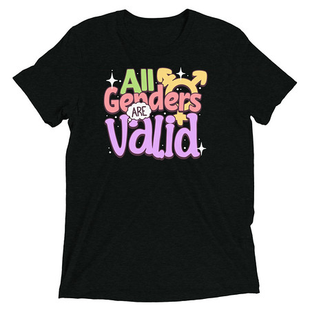 [ID: 162-G45] All Genders are Valid Unisex Tri-Blend T-Shirt
