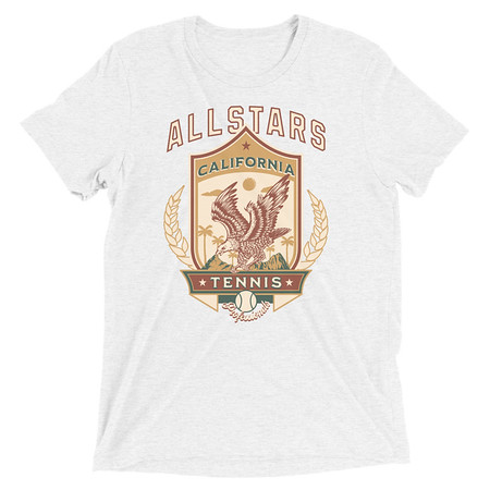 [ID: 162-G46] All Stars Tennis - Eagle Badge Unisex Tri-Blend T-Shirt