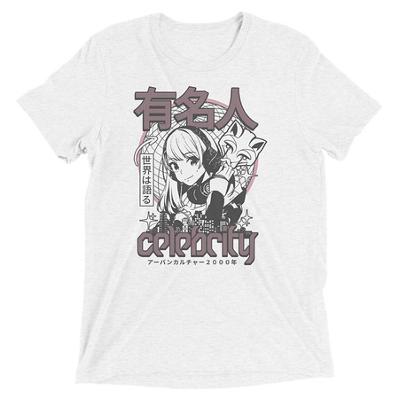 [ID: 162-G88] Anime Celebrity Girl - Japanese Cyber Streetwear Unisex Tri-Blend T-Shirt