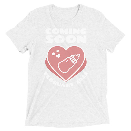 [ID: 162-G121] Baby Announcement - Feeding Bottle Unisex Tri-Blend T-Shirt