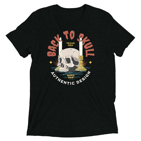 [ID: 162-G124] Back to Skull - Authenthic Design  Unisex Tri-Blend T-Shirt
