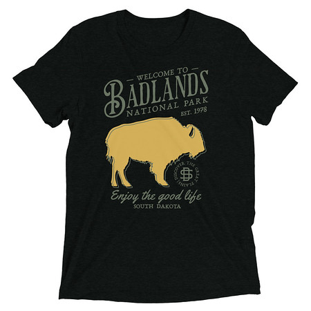 [ID: 162-G131] Badlands National Park - Bison Unisex Tri-Blend T-Shirt