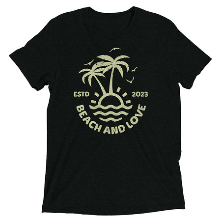 [ID: 162-G161] Beach and Love Unisex Tri-Blend T-Shirt
