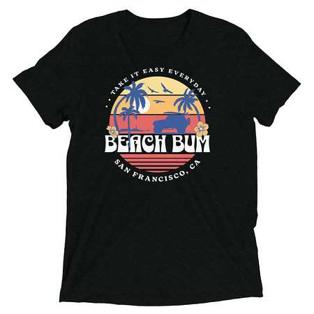[ID: 162-G164] Beach Bum - Sunset Surfing Unisex Tri-Blend T-Shirt