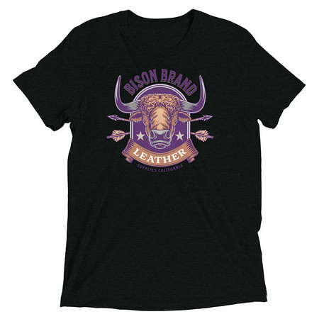 [ID: 162-G211] Bison Brand Leather - Animal Unisex Tri-Blend T-Shirt