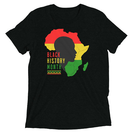 [ID: 162-G221] Black History Month - African Continent Unisex Tri-Blend T-Shirt